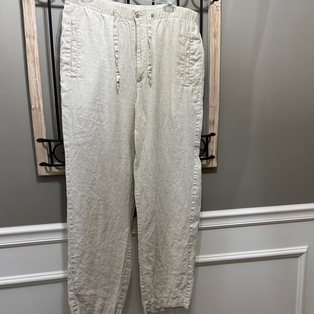 Islander Light Tan Chinos 100% linen Large